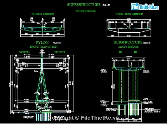 cầu,cầu Cần Thơ,cad cầu,Bản vẽ cad mố cầu